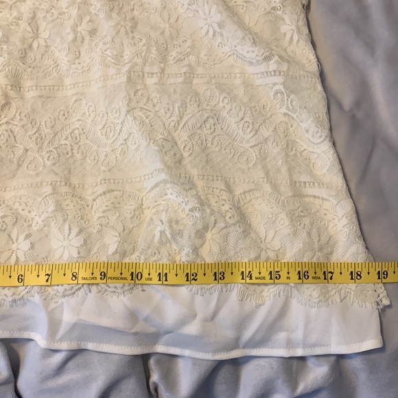 QUIKSILVER lace over blouse and cami set ivory cream size small delicate dainty - Picture 6 of 8